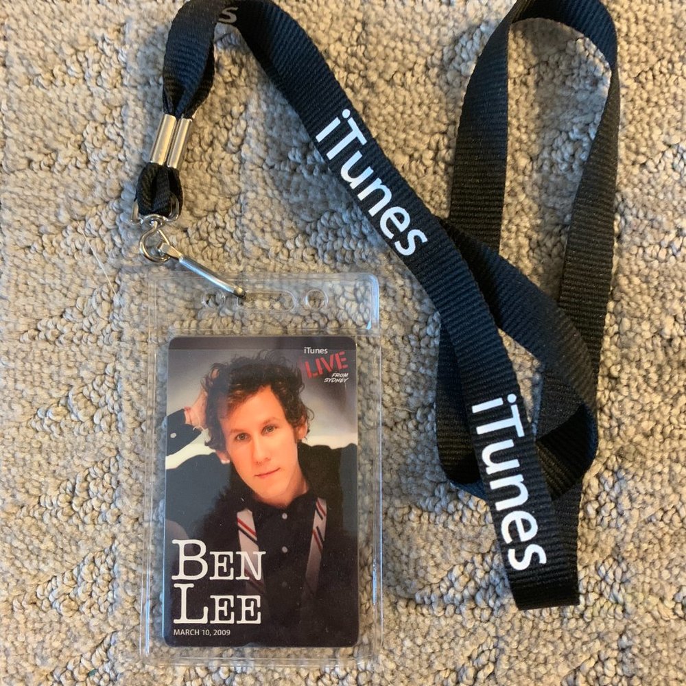 Authentic Ben Lee Autographed Pass - Apple iTunes in-store Concert, Sydney, 2009
